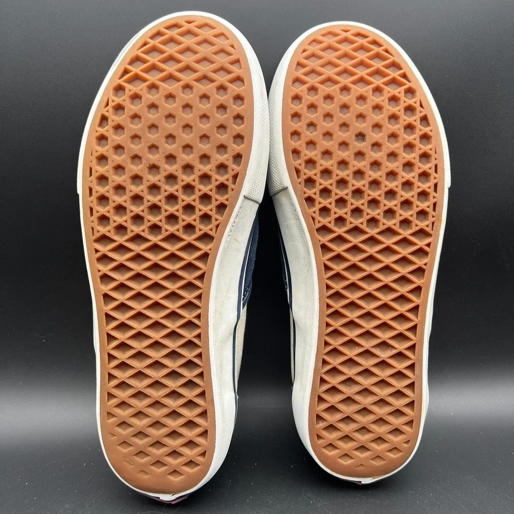 Vans Classic Slip-On Mens 8 Sneaker Navy Blue Suede Low Top Skateboard Shoes